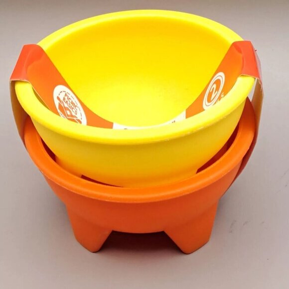 💖3/$15💖 Picnic Basics Small Salad Bowl Sets Of 2 Orange & Yellow - Picture 1 of 6